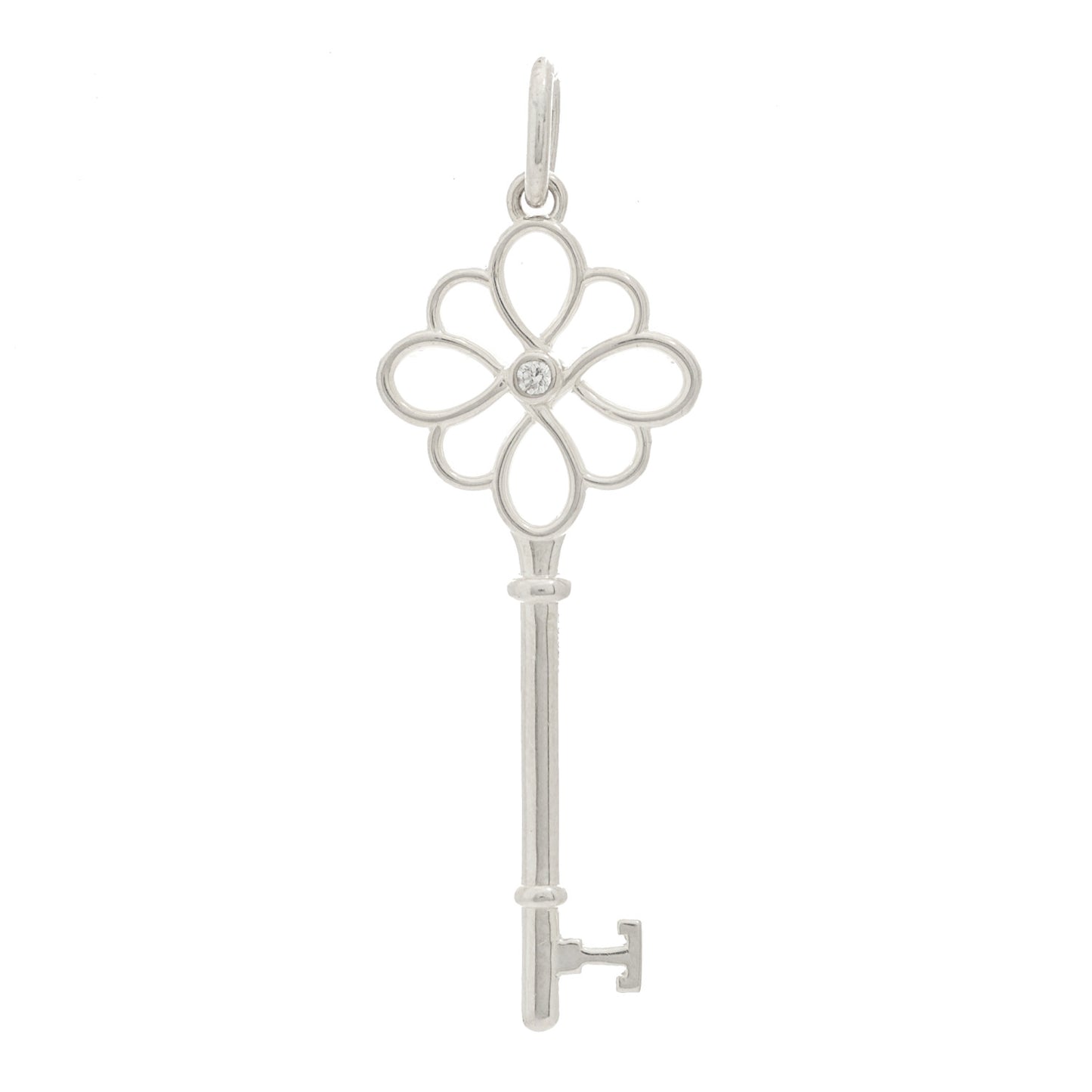 Sterling Silver Diamond Knot Key Pendant
