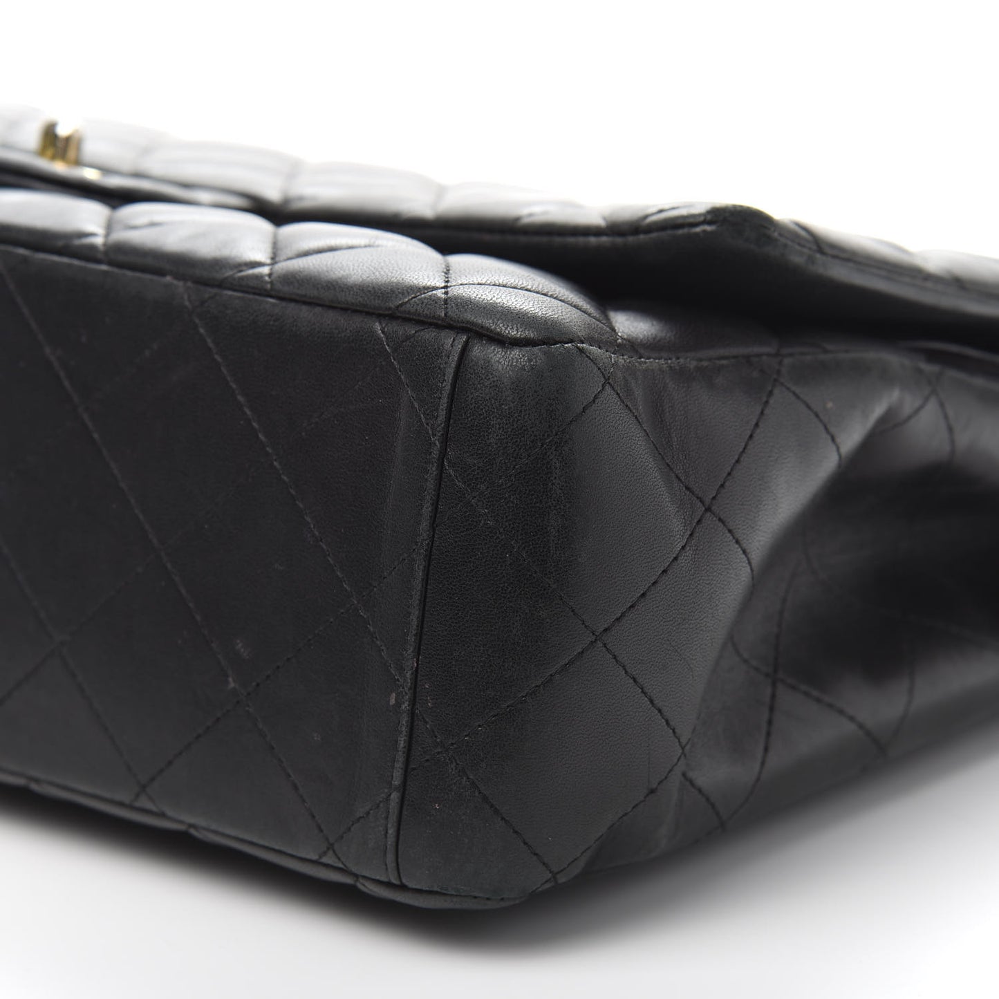 Lambskin Quilted Maxi Double Flap Black