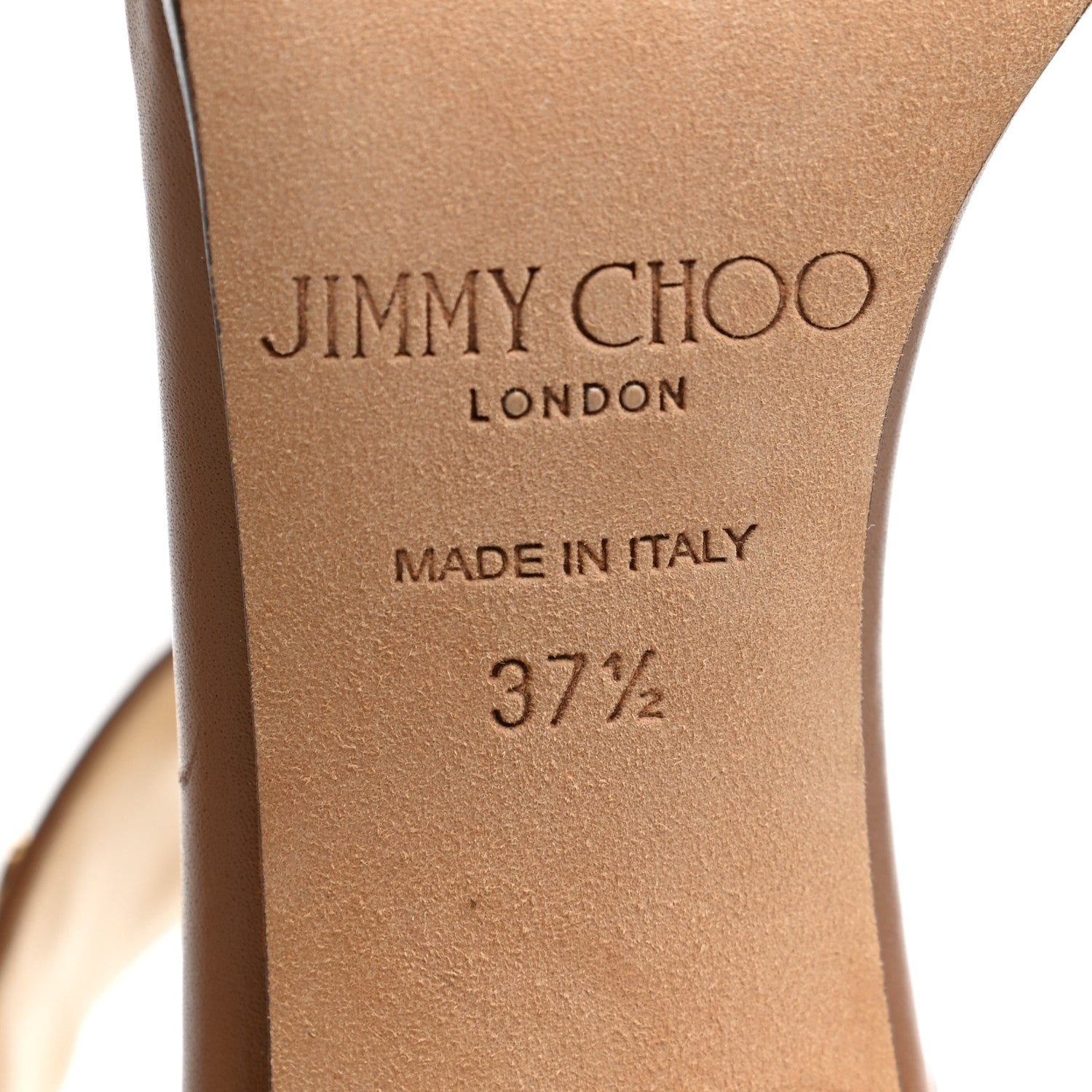Jimmy Choo Shiny Calfskin Veto Studded Sandals 37.5 Brown 6 of 8