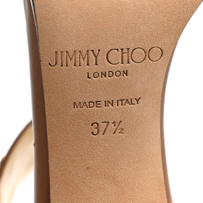Jimmy Choo Shiny Calfskin Veto Studded Sandals 37.5 Brown 6 of 8