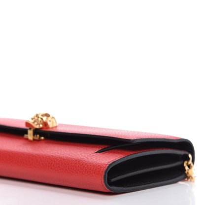 Alexander McQueen Pebbled Calfskin Skull Wallet on Chain Red 7 of 9