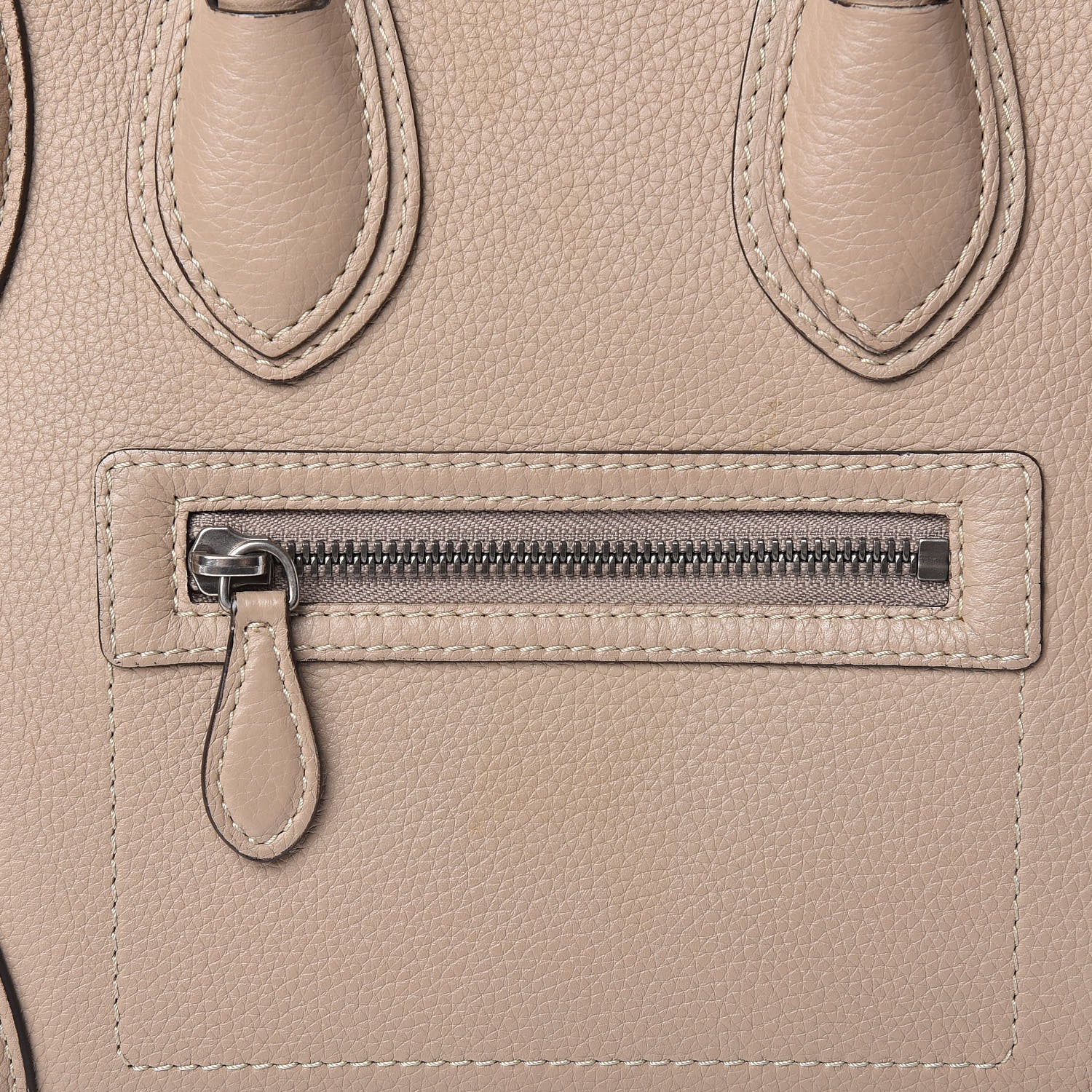 Celine Drummed Calfskin Micro Luggage Dune 9 of 17