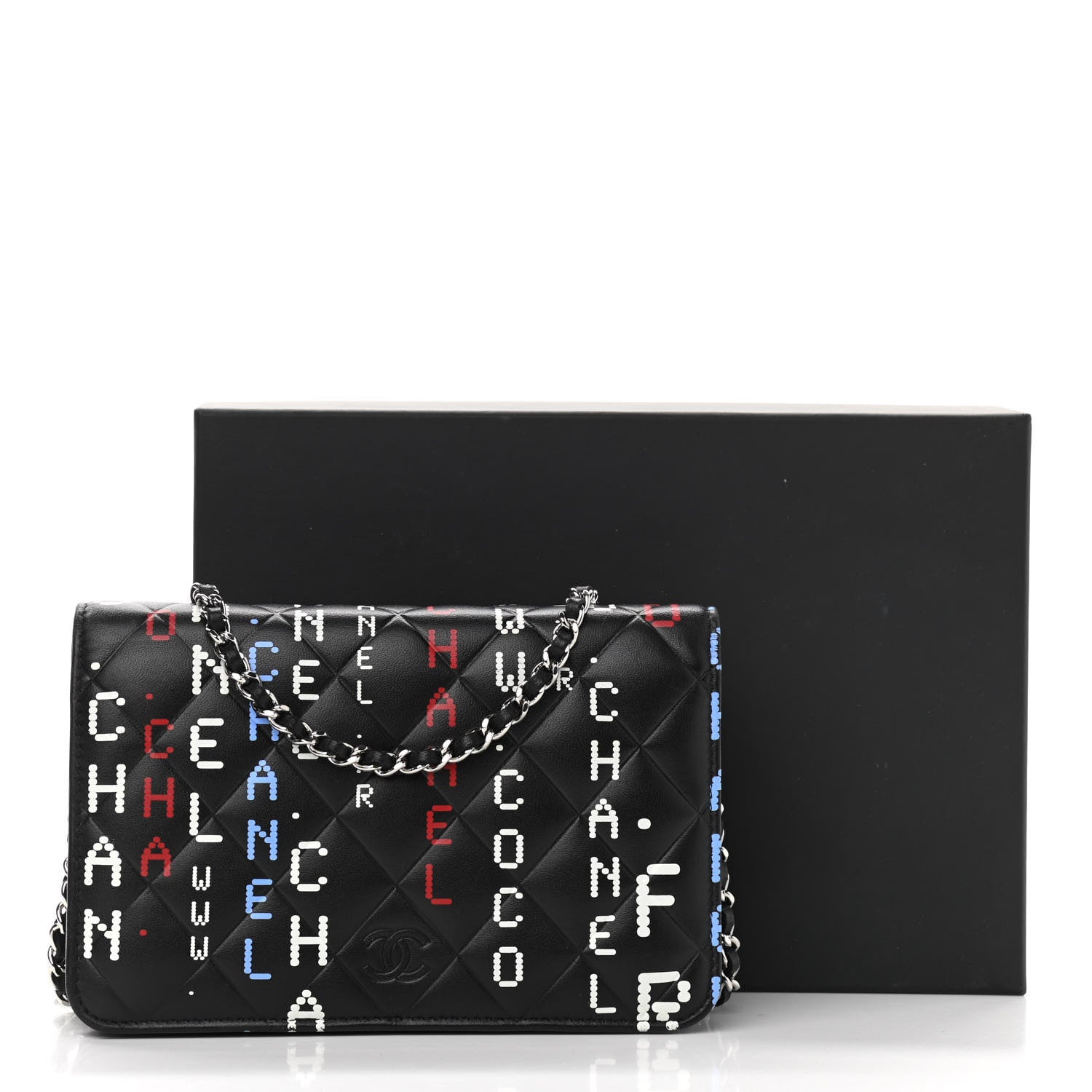 Chanel Lambskin Quilted Data Center Wallet On Chain WOC Black 13 of 13