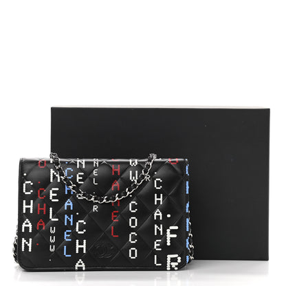 Chanel Lambskin Quilted Data Center Wallet On Chain WOC Black 13 of 13