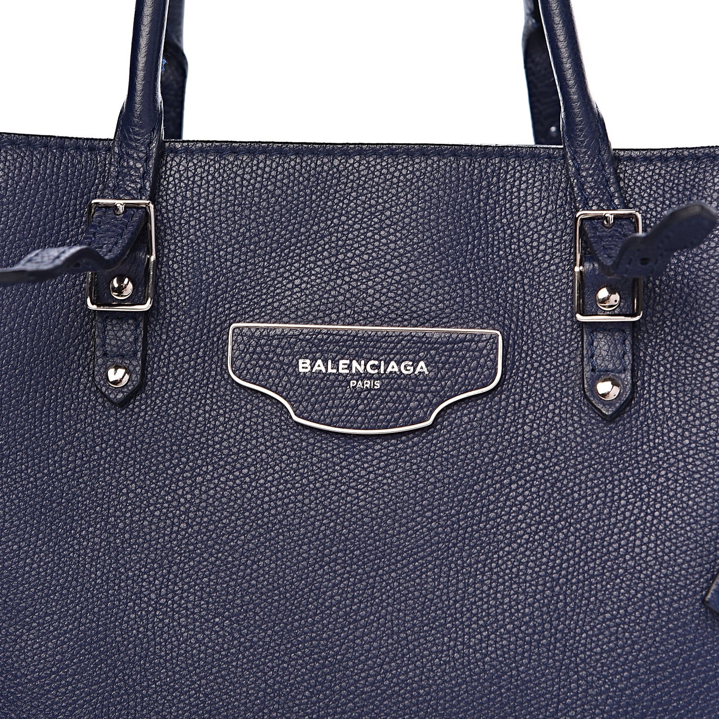 Calfskin Papier A4 Zip Around Plate Tote Bleu Indigo