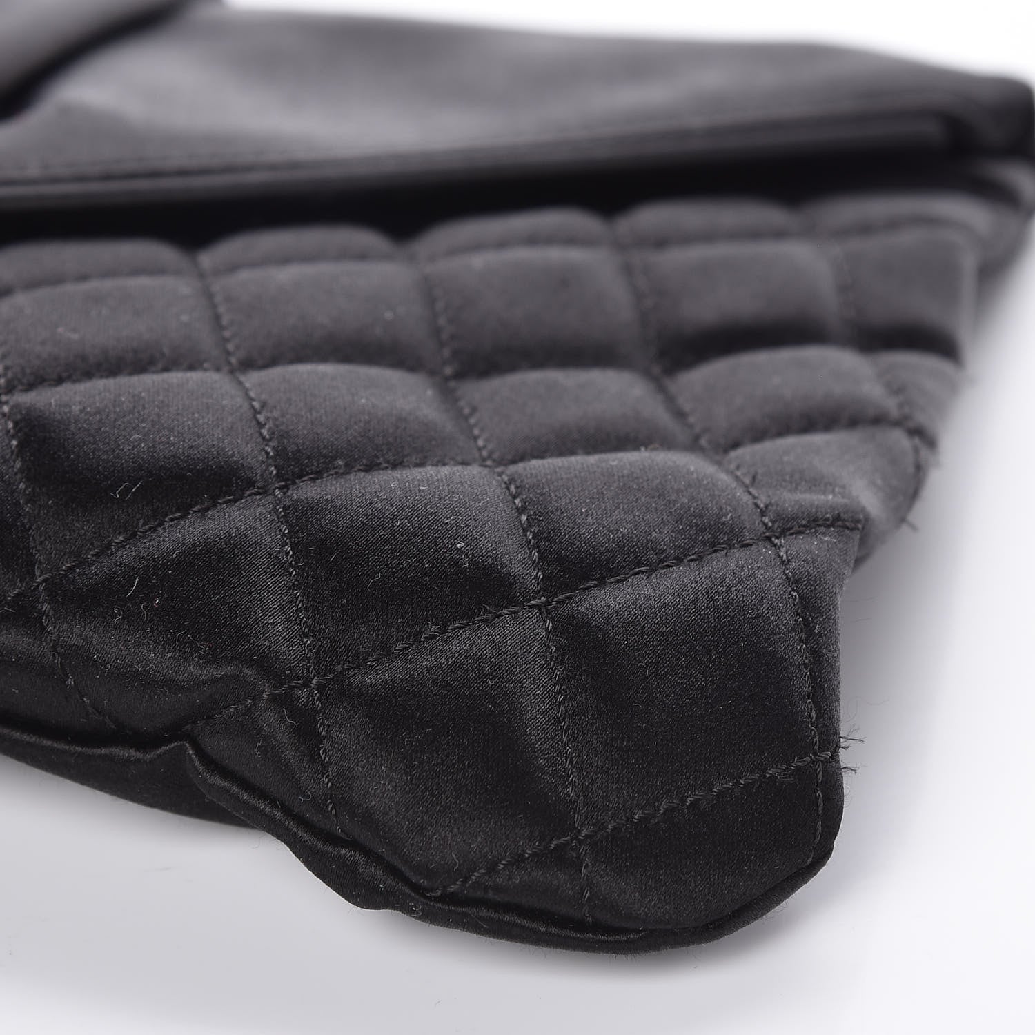 Chanel Satin Quilted Flap Clutch Black 9 of 9