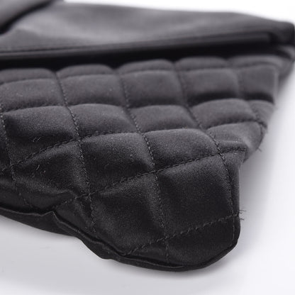 Chanel Satin Quilted Flap Clutch Black 9 of 9