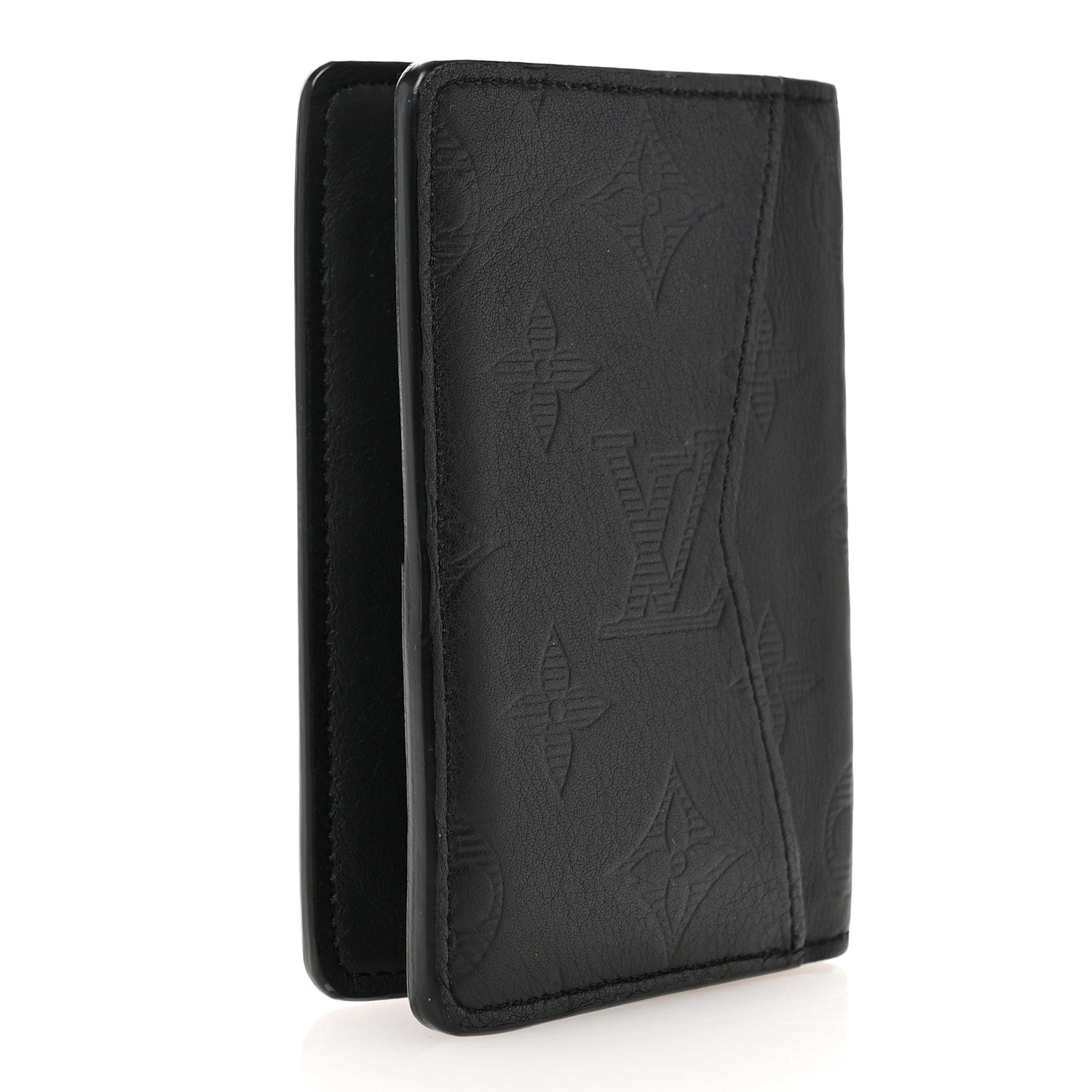 Louis Vuitton Calfskin Monogram Shadow Pocket Organizer Black 3 of 6