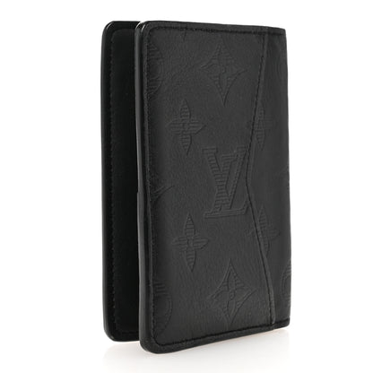 Louis Vuitton Calfskin Monogram Shadow Pocket Organizer Black 3 of 6
