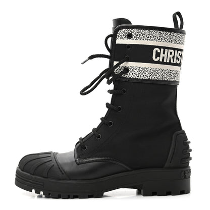 Christian Dior Calfskin Technical Fabric D-Major Ankle Boots 40 Black White 1 of 7
