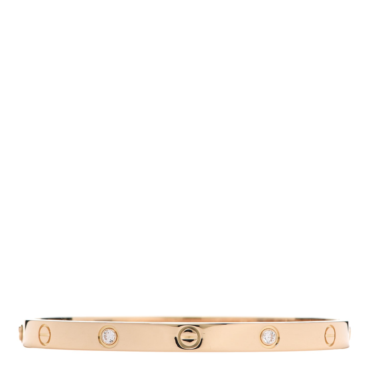 Cartier 18K Yellow Gold 4 Diamond LOVE Bracelet 19 1 of 8
