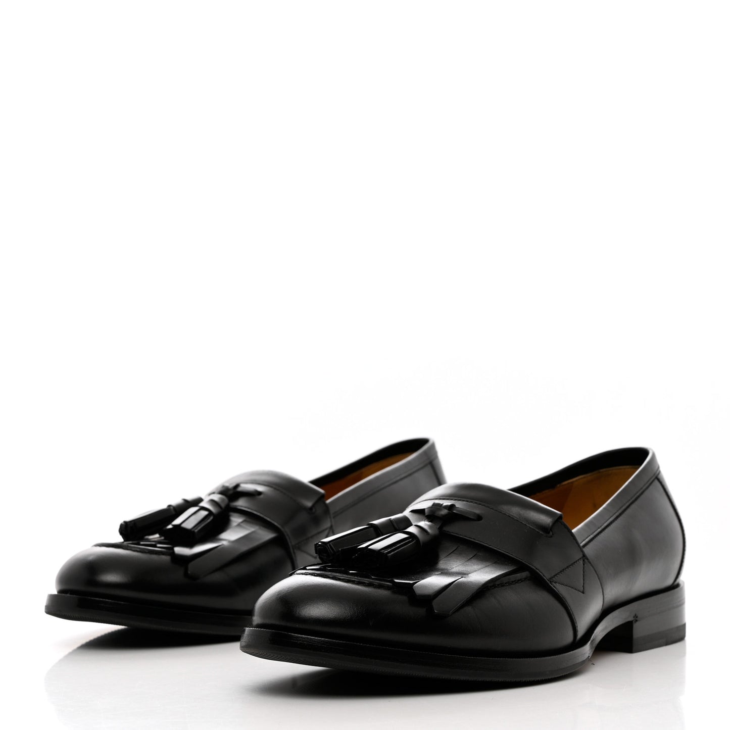 Calfskin Mens Tassel Loafers 8 Black