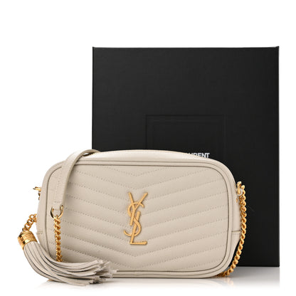 Saint Laurent Grain De Poudre Matelasse Monogram Mini Lou Camera Bag Crema Soft 10 of 10