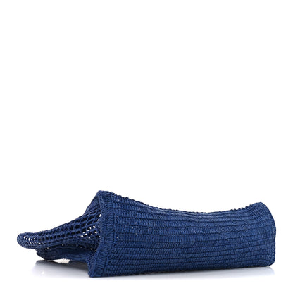 Chloe Raffia Summer Banana East West Tote Ashes Blue 4 of 9