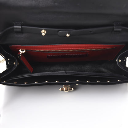 Valentino Garavani Velvet Rockstud Spike Wallet on Chain Black 4 of 10