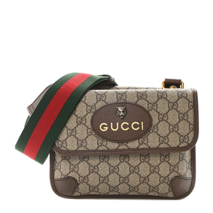 Gucci GG Supreme Monogram Web Small Neo Vintage Double Flap Messenger Bag Beige New Acero 1 of 10