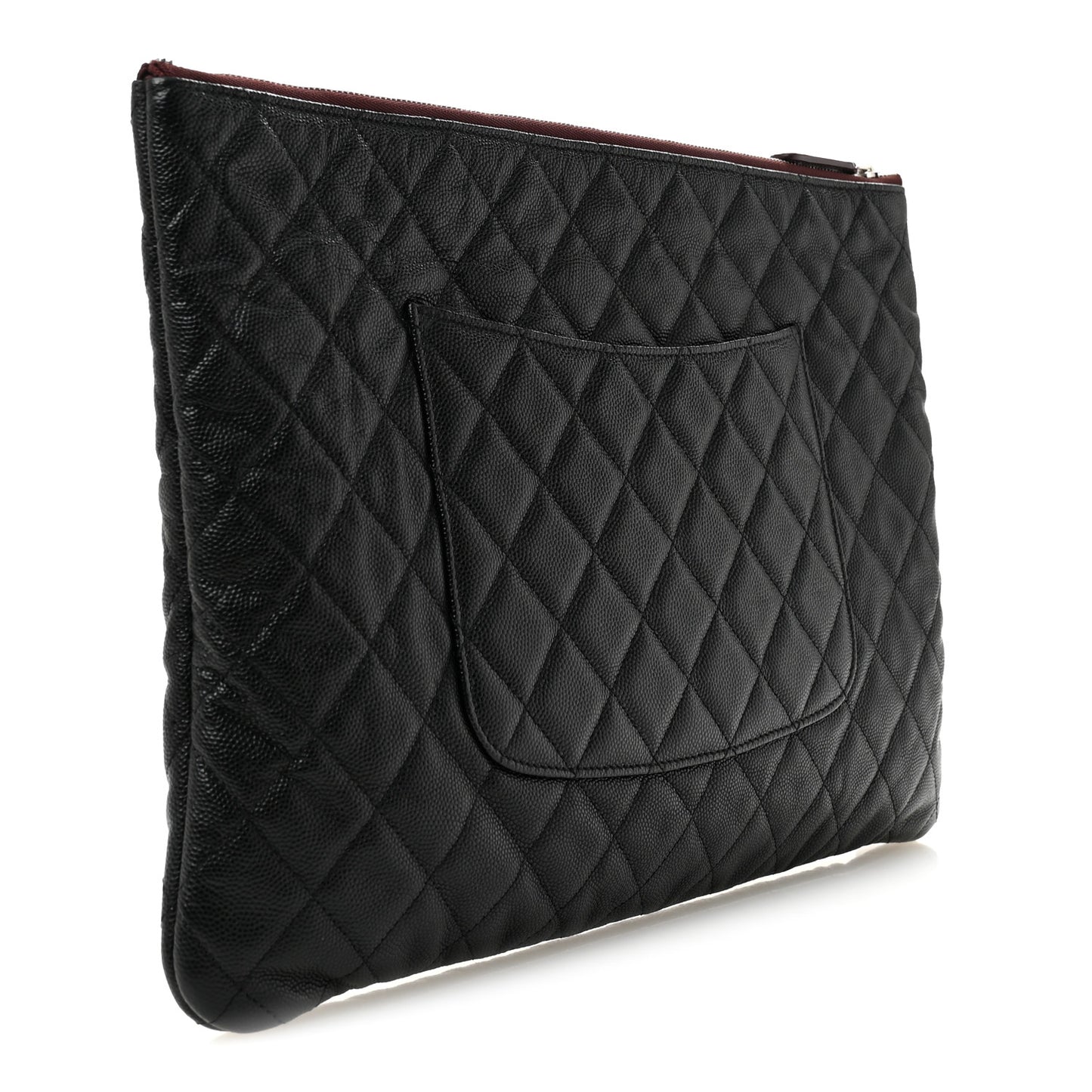 Caviar Quilted Large Cosmetic Case Black