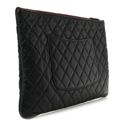 Chanel Caviar Quilted Large Cosmetic Case Black 3 of 8