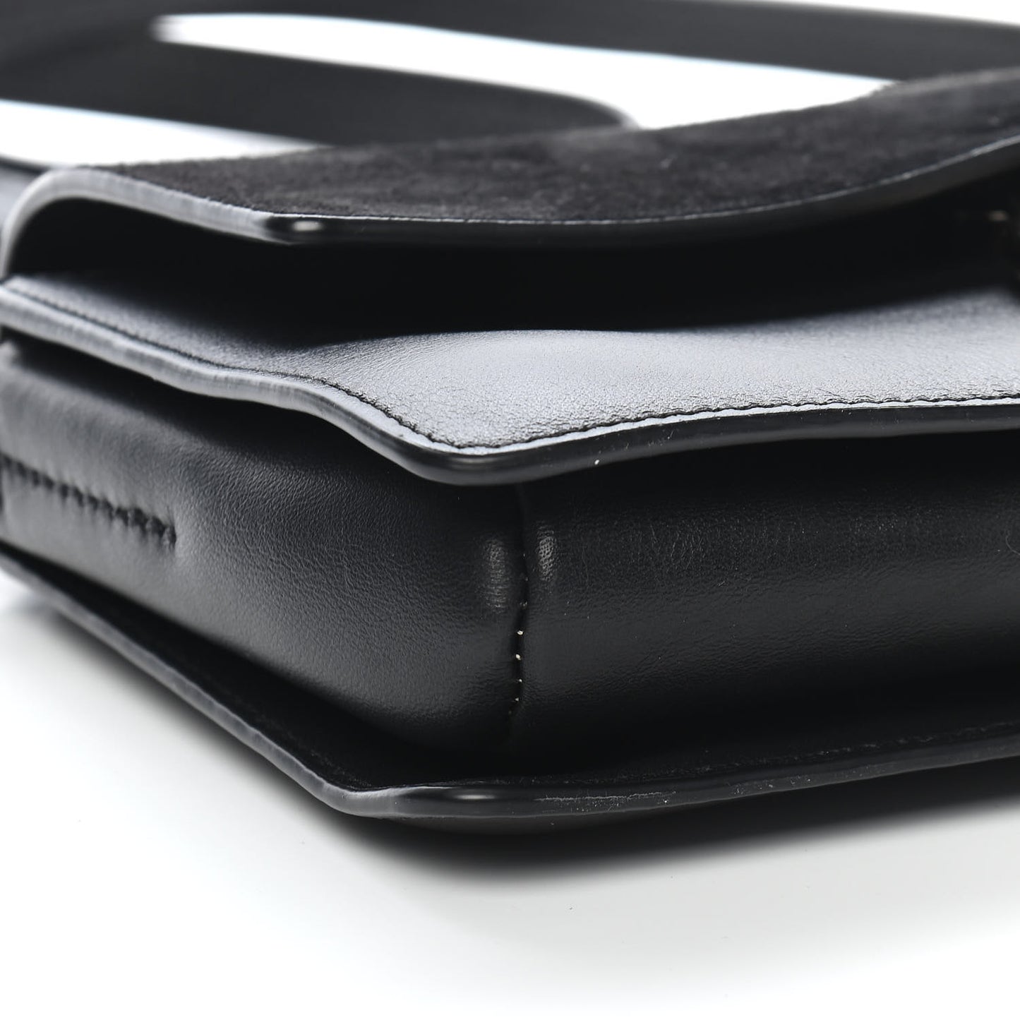 Suede Calfskin Small Faye Shoulder Bag Black