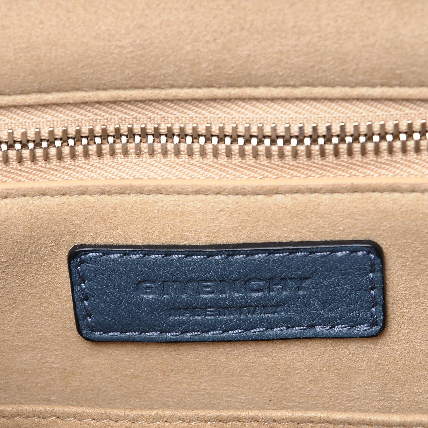 Grained Calfskin Small Shark Lock Satchel Mineral Blue
