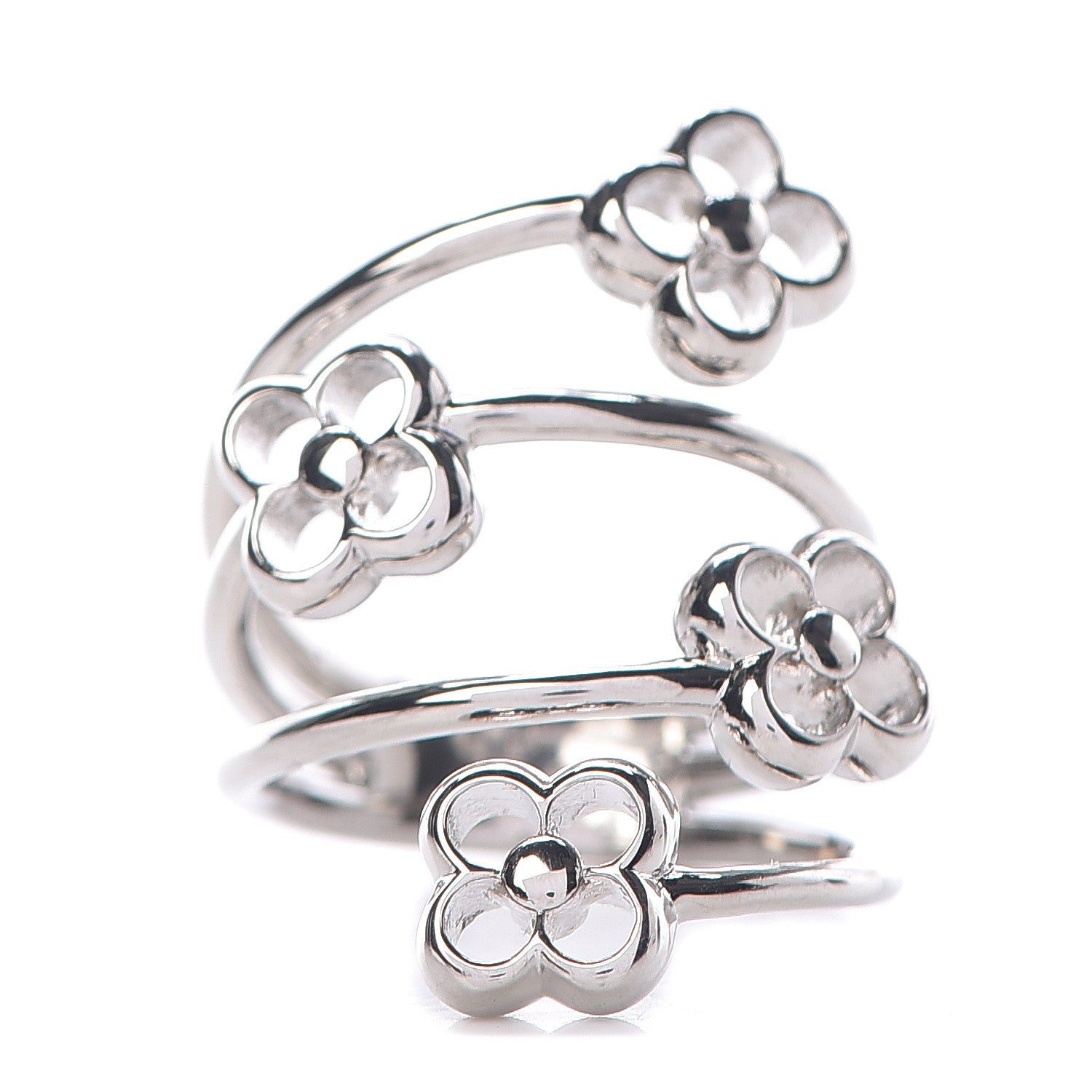 Louis Vuitton Flower Full Ring S Silver 1 of 6
