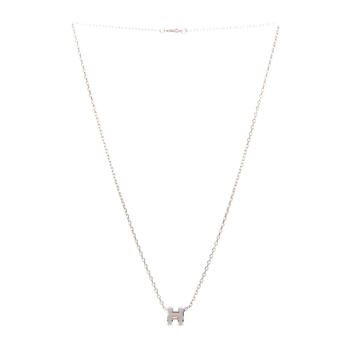 Lacquered Rose Gold Pop H Pendant Necklace Marron Glace