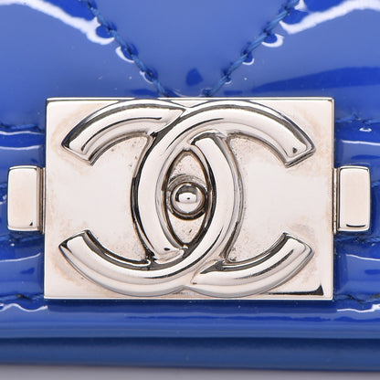 Chanel Patent Calfskin Quilted Boy Yen Wallet Dark Blue 11 of 20