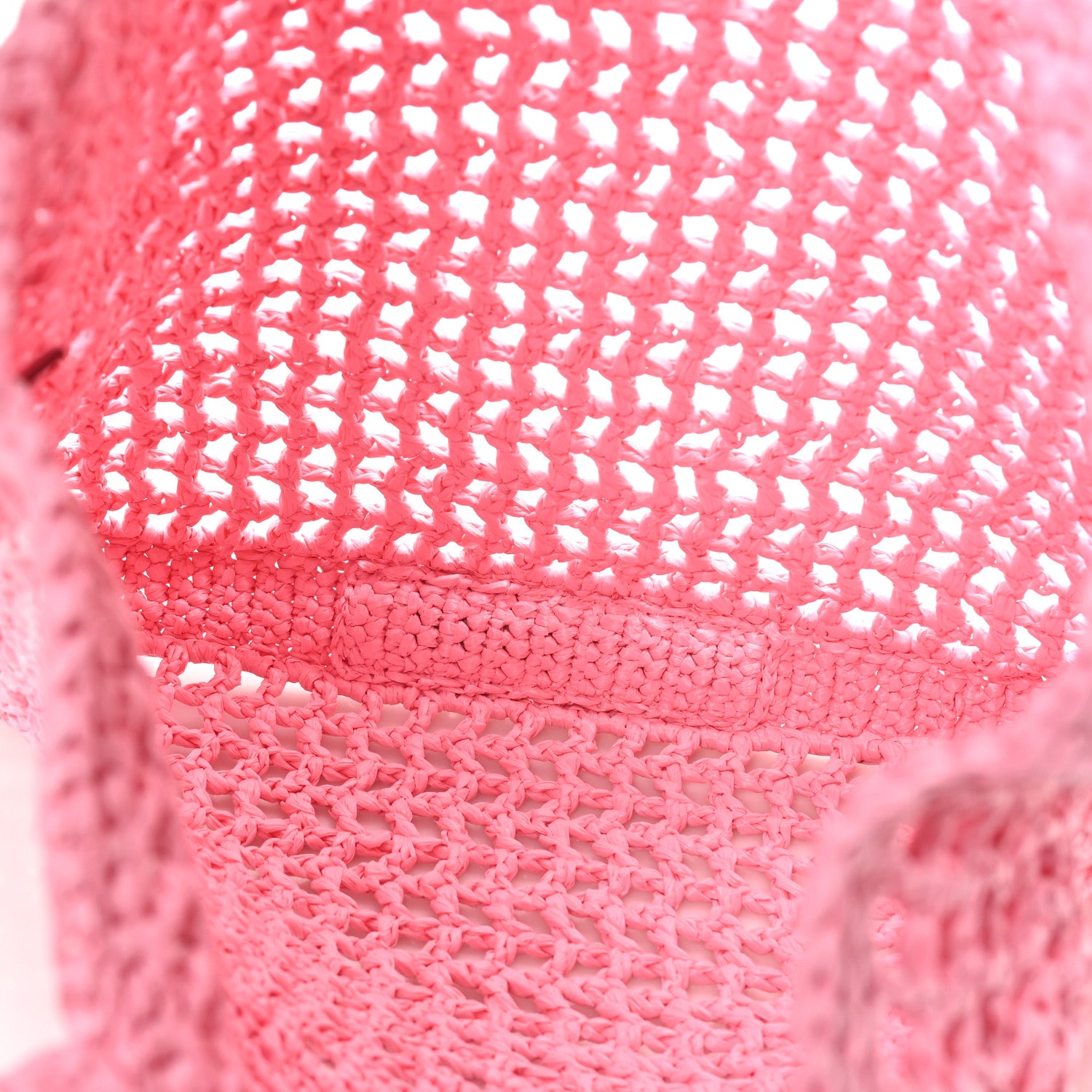 Prada Yarn Raffia Effect Crochet Logo Embroidered Tote Bag Petalo 5 of 9