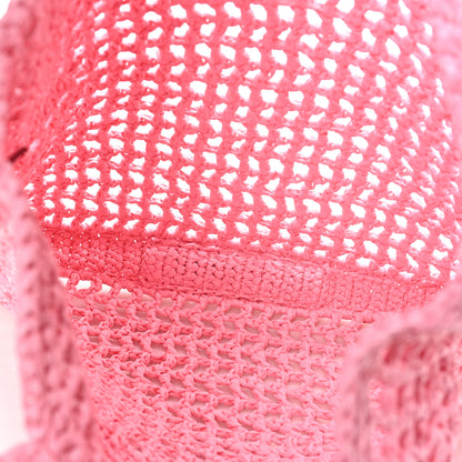 Prada Yarn Raffia Effect Crochet Logo Embroidered Tote Bag Petalo 5 of 9