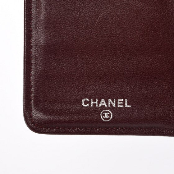 Lambskin Quilted Yen Wallet Black