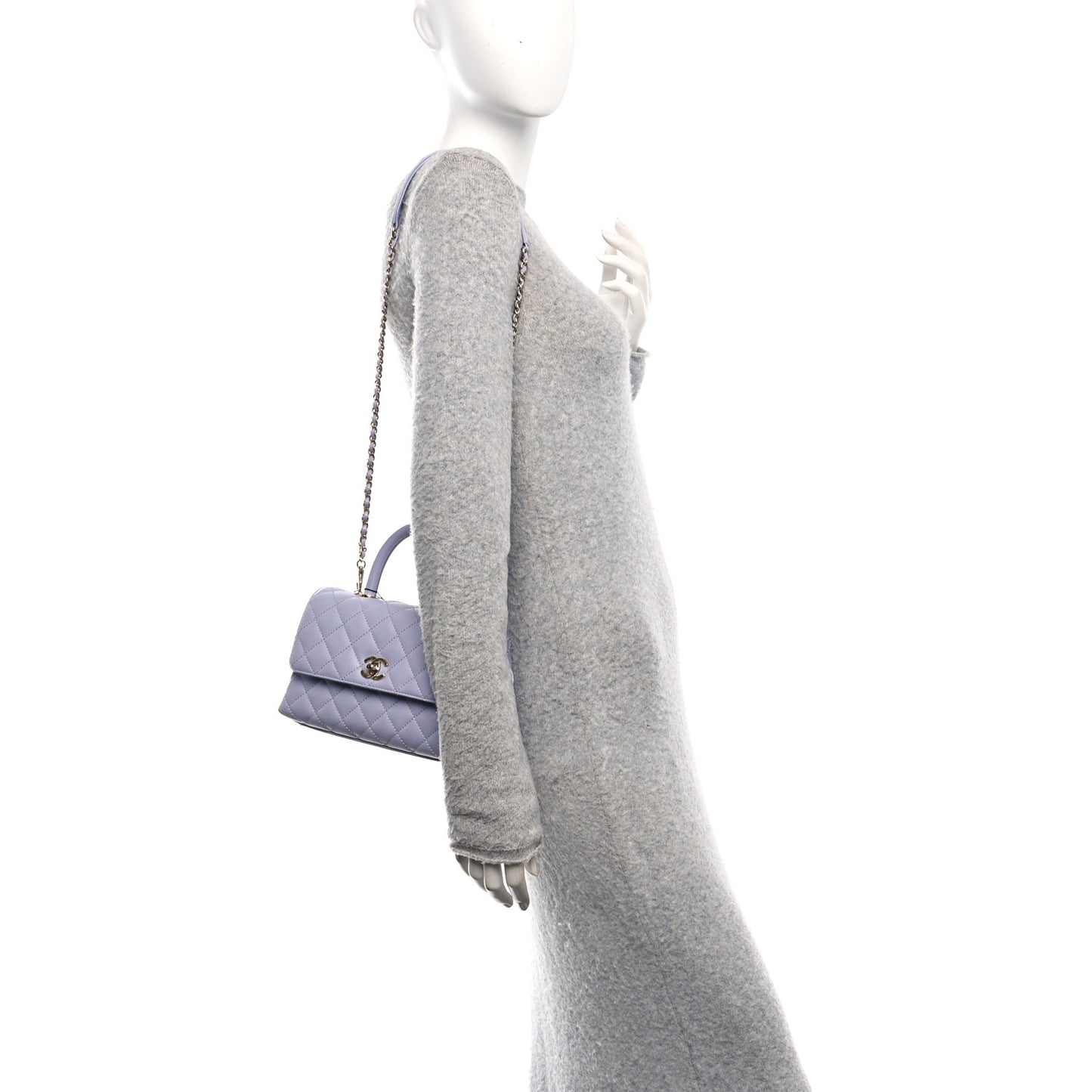 Caviar Quilted Mini Coco Handle Flap Light Purple