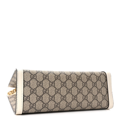 Gucci GG Supreme Monogram Moon Calfskin Small Padlock Tote Beige Ebony Mystic White 4 of 10