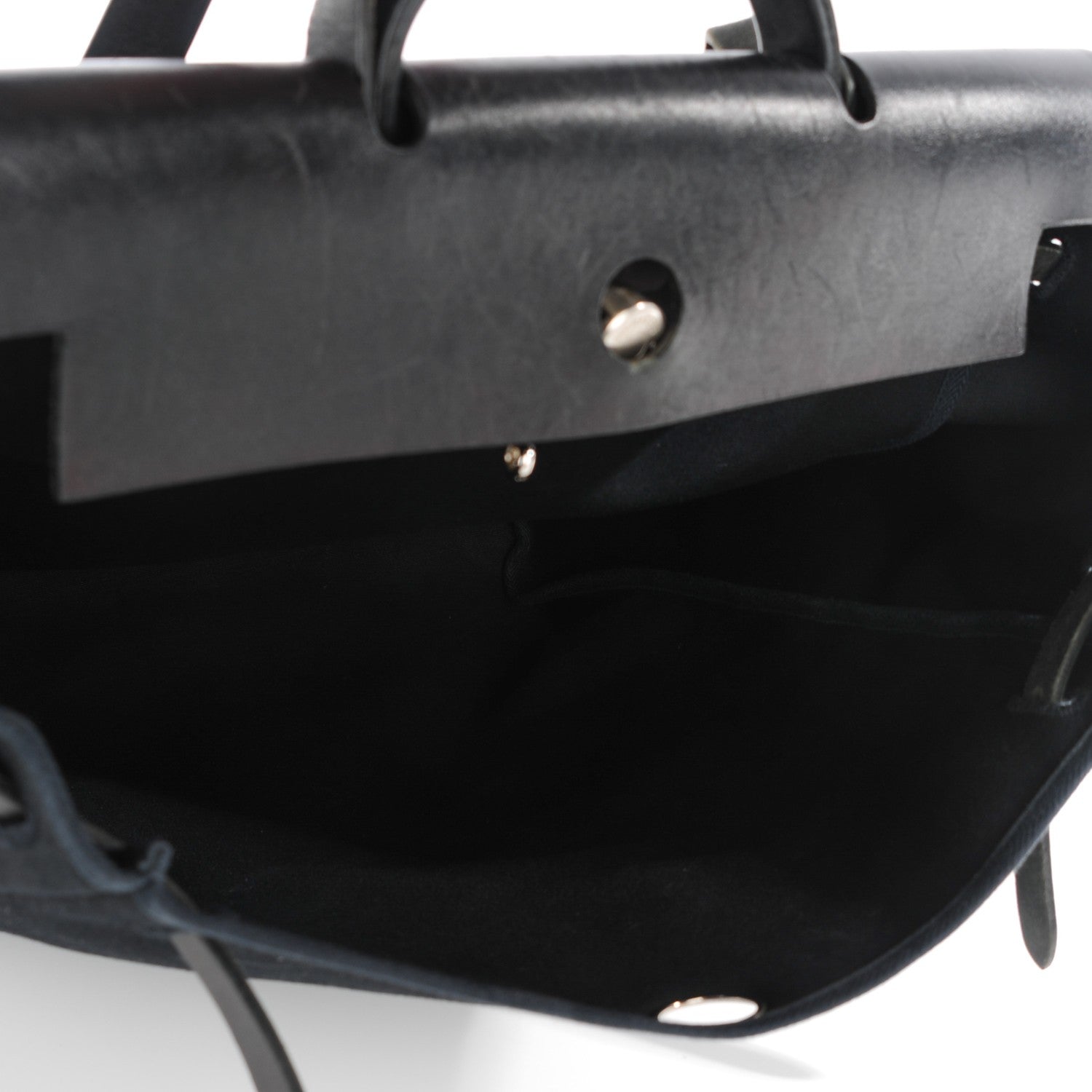 Hermes Toile Vache Calfskin Herbag 40 GM Black 6 of 12