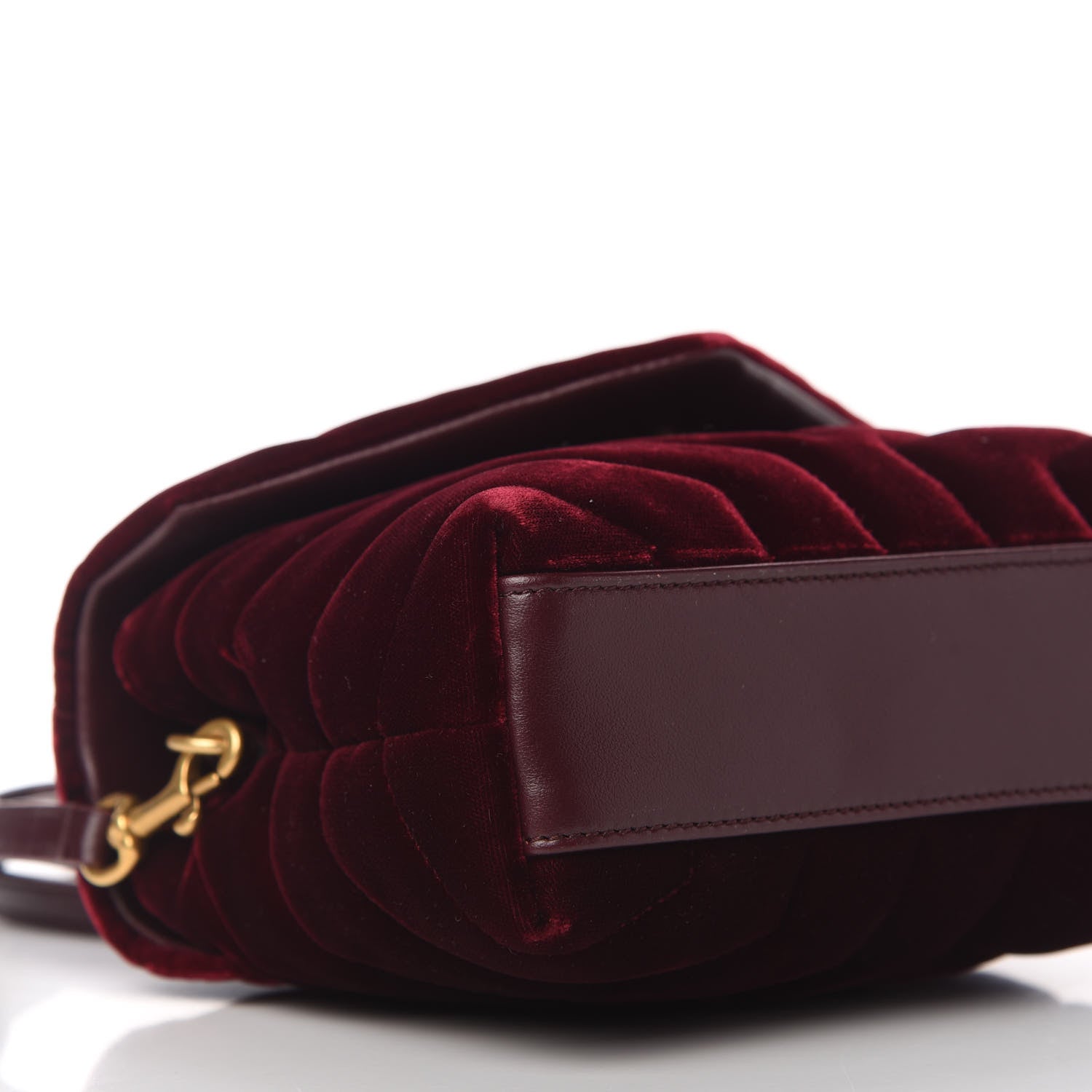 Saint Laurent Velvet Y Quilted Monogram Toy Loulou Crossbody Bag French Burgundy 6 of 10