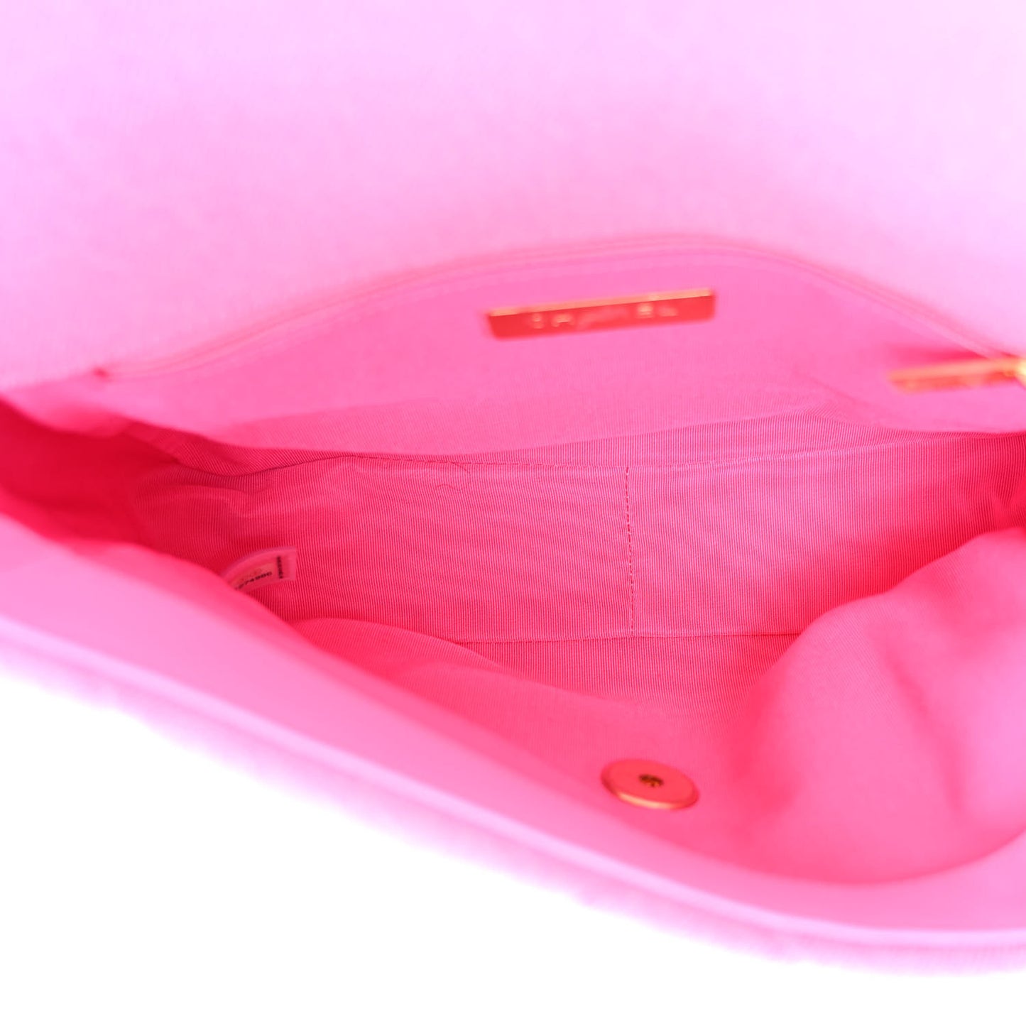 Denim Quilted Medium Chanel 19 Flap Neon Pink