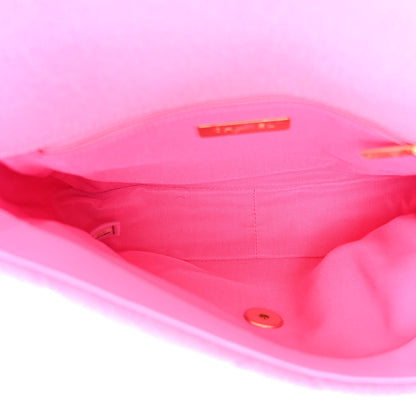 Chanel Denim Quilted Medium Chanel 19 Flap Neon Pink 5 of 10
