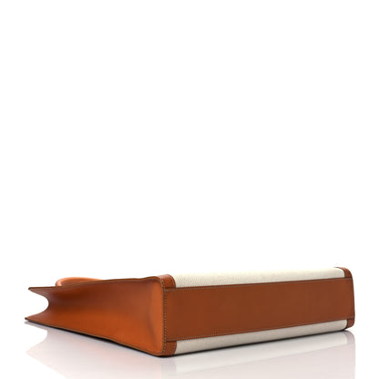 Celine Canvas Calfskin Vertical Cabas Natural Tan 3 of 11