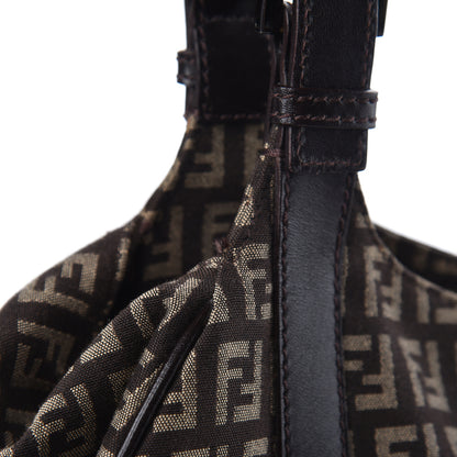 Fendi Zucchino Vitello Shoulder Bag Testa di Moro Beige 12 of 19