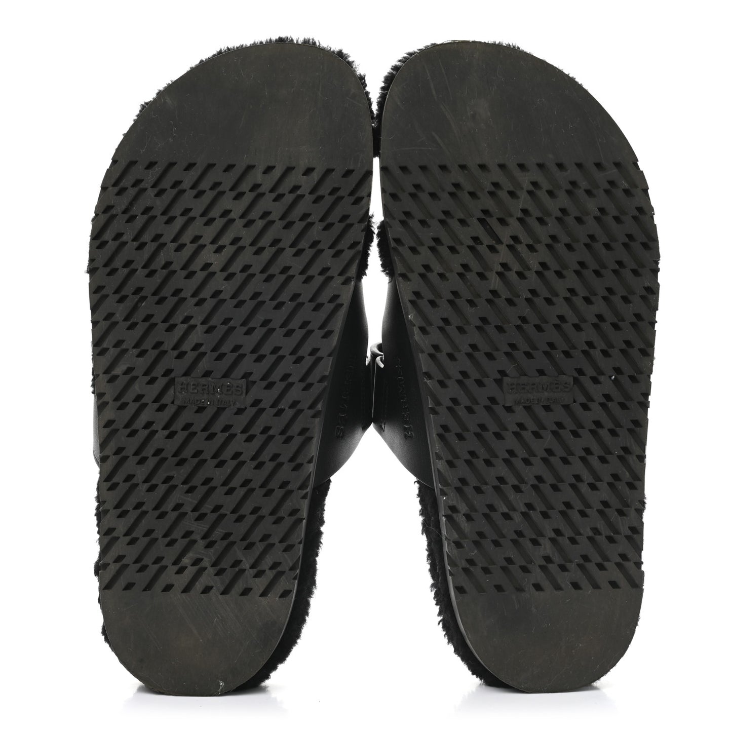 Calfskin Woolskin Womens Chypre Sandals 38 Black