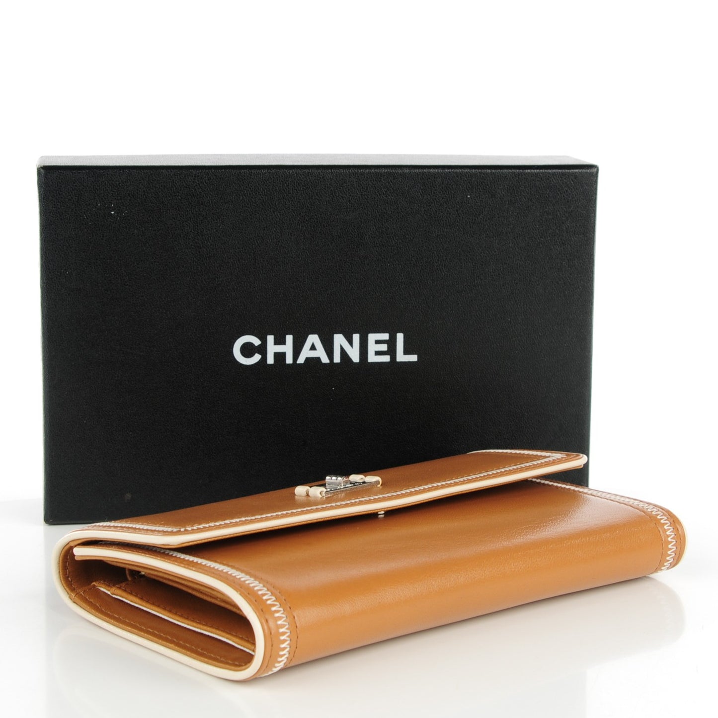 Lambskin Large Flap Wallet Dark Beige