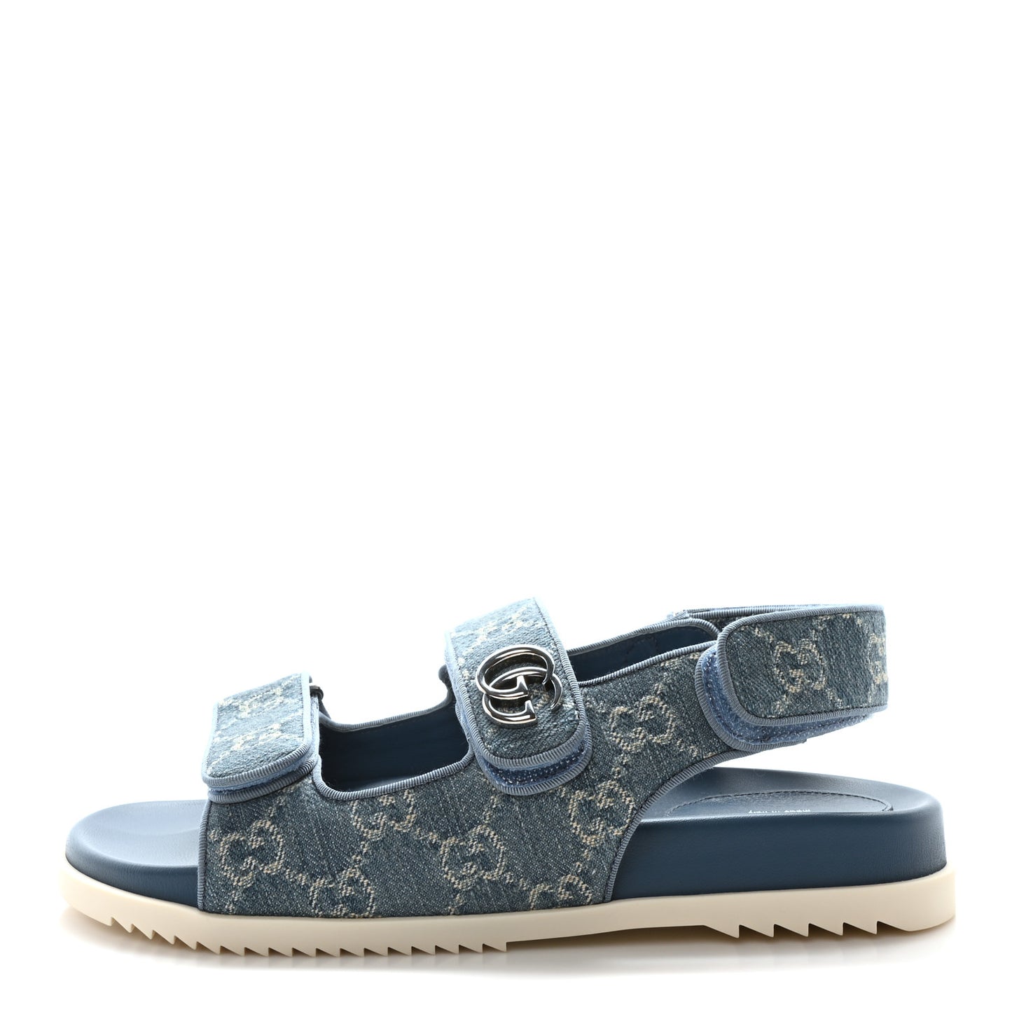 New Denim Delave GG Monogram Womens Dad Sandals 38 Light Blue Avion