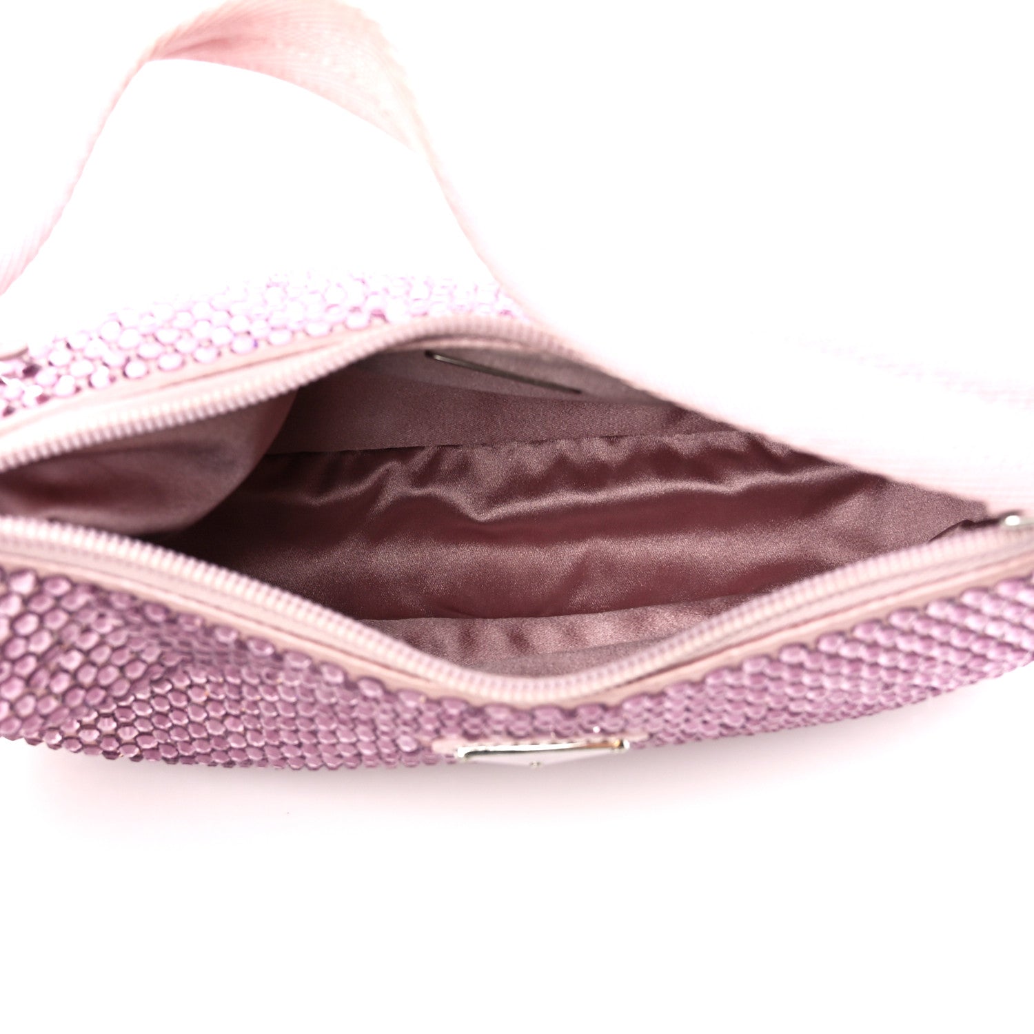 Prada Satin Crystal Mini Re-Edition 2000 Bag Alabastro 6 of 12