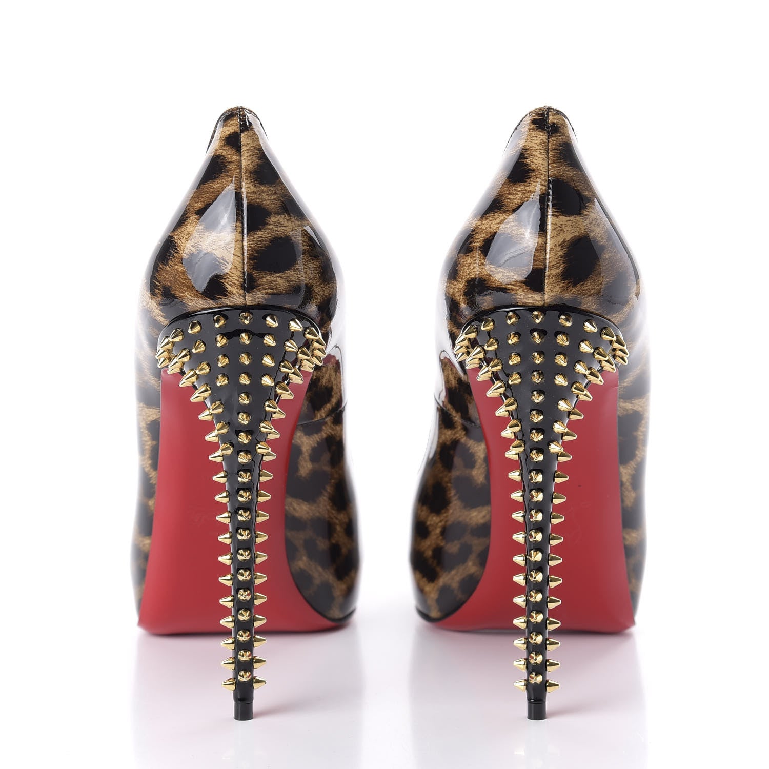 Christian Louboutin Patent Leopard New Very Prive Spikes 120 Pumps 40.5 Brown 6 of 9