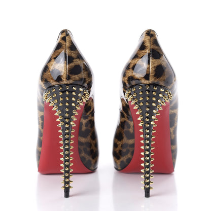 Christian Louboutin Patent Leopard New Very Prive Spikes 120 Pumps 40.5 Brown 6 of 9