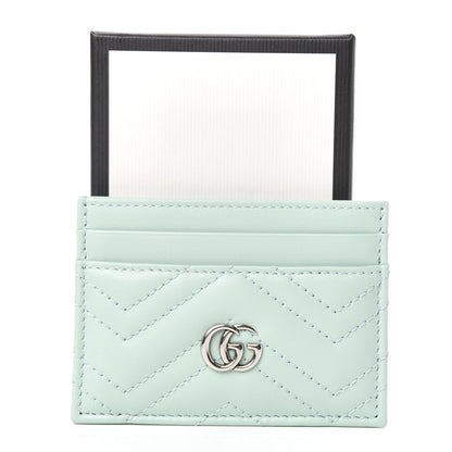 Gucci Calfskin Matelasse GG Marmont Card Holder Water Green 6 of 6