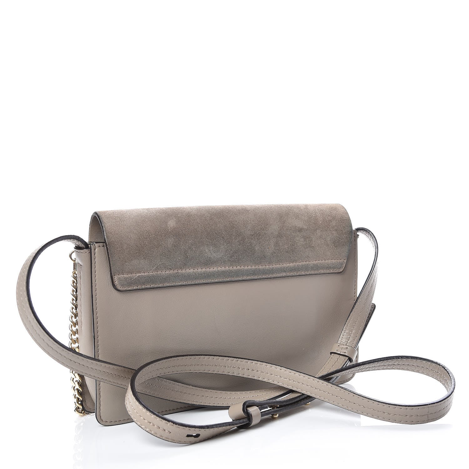 Chloe Suede Calfskin Small Faye Shoulder Bag Motty Grey 3 of 16