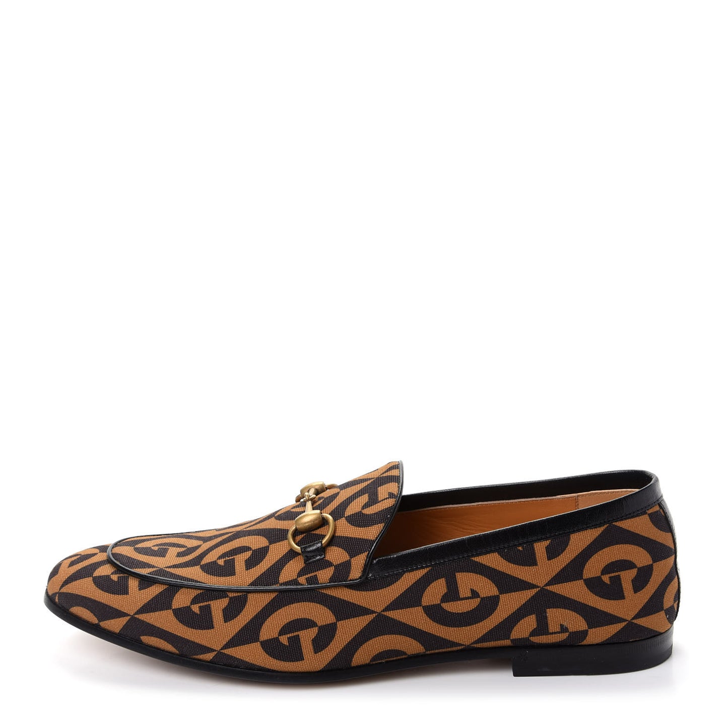 Canvas Rhombus Horsebit Mens Jordaan Loafers 9.5 Camel Brown Black