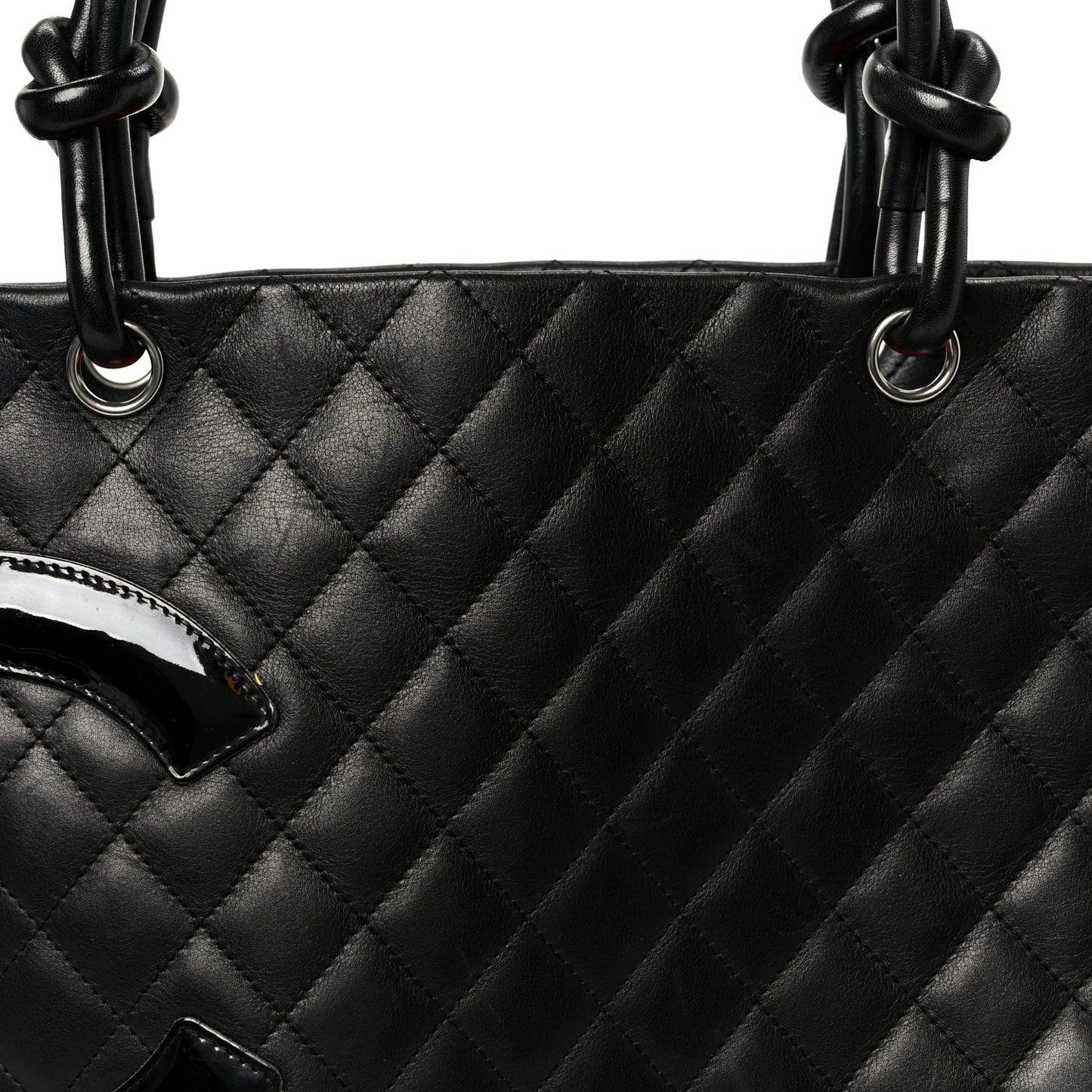 Calfskin Quilted Large Cambon Tote Black