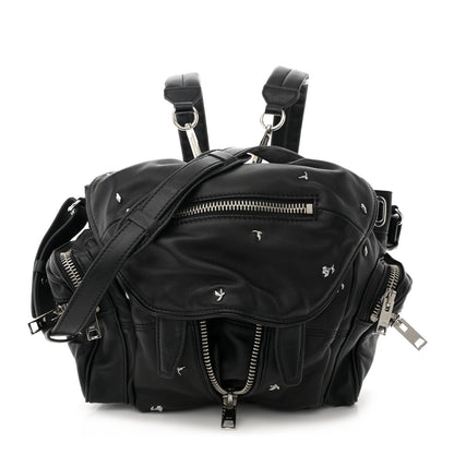 Alexander Wang Lambskin Rose Studded Marti Backpack Bag Washed Black Rhodium Hardware 1 of 11