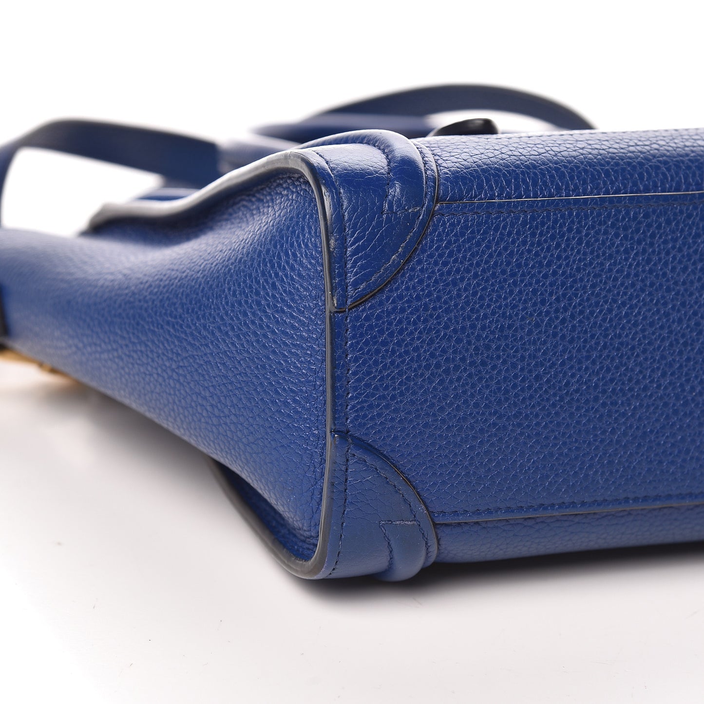 Drummed Calfskin Nano Luggage Indigo